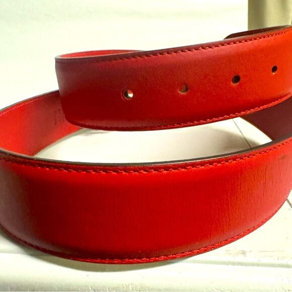 Authentic Gucci Double G Red Leather Belt Preloved main image 7